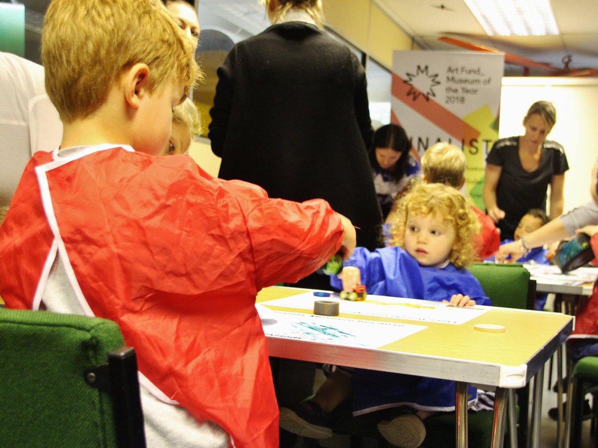 BrooklandsMuseu's tweet photo. Our #MiniAces are having a creative morning making art using wheels &amp; a bottle race car!

@artfund #MuseumoftheYear #InspiredbyBrooklands https://t.co/nTcl7BqdCV