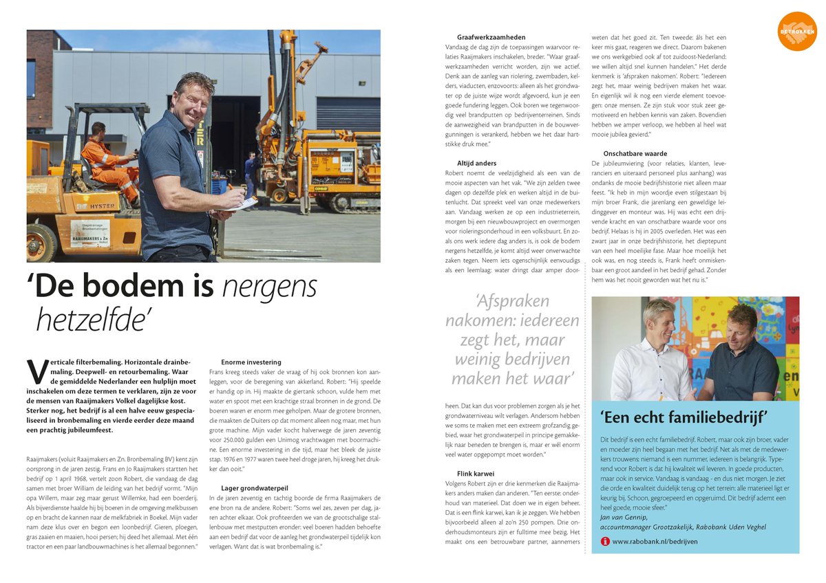 Bedrijvig Uden: 'De bodem is nergens hetzelfde'
@RaboUdenVeghel <a href="/raaijmakersbron/">Raaijmakers Bronbemaling</a>