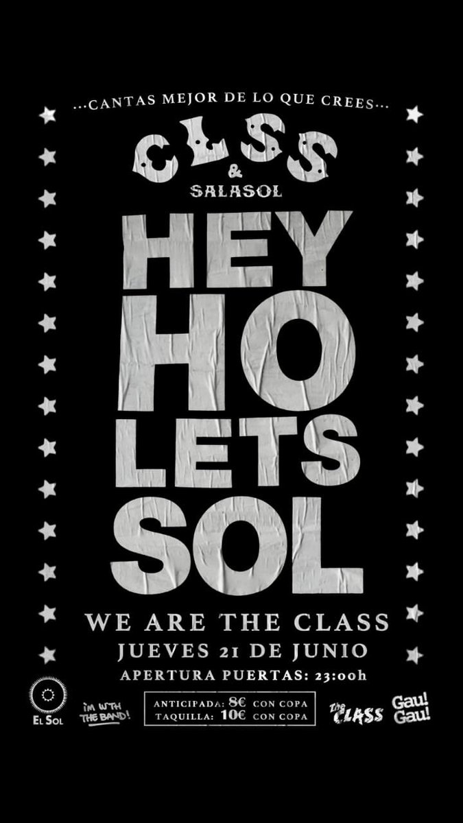 The_Class_'s tweet image. EL JUEVES QUE VIENE EN LA @SalaElSol TE SUBES A CANTAR.