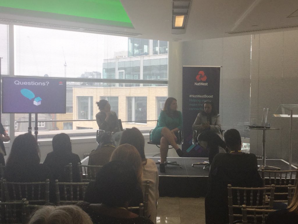 f_sharniya's tweet image. Riham of @Mevitae explains that #AugmentedIntelligence is people + machines we don’t have to be replaced by #ArtificialInteliigence or #AI we can work together to create a better 🌎 #WomeninTech #LTW #NatWestBoost
