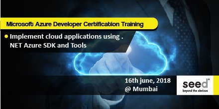seed_workshops's tweet image. Microsoft Azure Admin Certification Training Courses In Pune, Mumbai
Apply Now: goo.gl/soq9ct
=> Certification Help You to Enhance Your Cloud Skills
#microsoftazuretutorialforbeginners70-532, #microsoftazureedureka, #azurebeginners, #cloudtutorial, #microsoft, #Azure