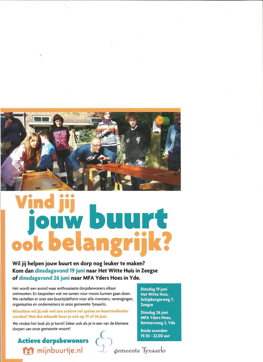Aanstaande dinsdag in café het witte huis, voor een ieder die interesse heeft
