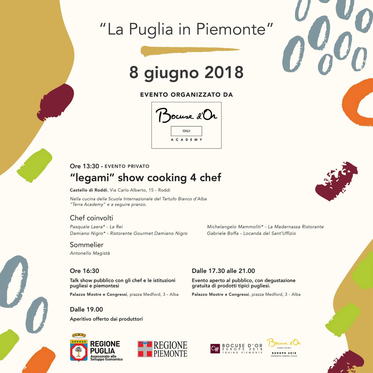 BoscaretoResort's tweet image. Nella cucina della Scuola Internazionale del Tartufo Bianco d’Alba #TerraAcademy, il nostro chef #Laera è stato uno dei protagonisti dell&apos;evento La Puglia In Piemonte organizzato dall&apos; Accademia @BocuseItalia per interpretare la sua regione a tavola con uno show cooking “Legami”.