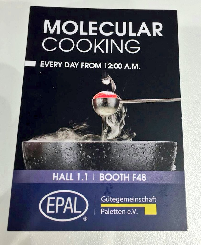 chemanager's tweet photo. Unser Kollege Thorsten Kritzer lässt sich seine #Heuschrecken heute am Stand von #Epal schmecken. Keine Angst, sie wurden #Molekular zubereitet. Wir sagen: Guten Appetit #ACHEMA18 #wiley_achema2018 https://t.co/wzHGZpa2WL
