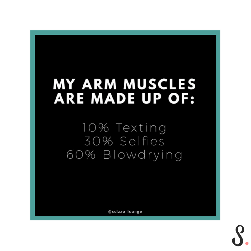 gettingslick's tweet photo. Who can relate? #hairdresser #hairstylist #selfie #blowdry #armday https://t.co/Bp4IPbgkSX