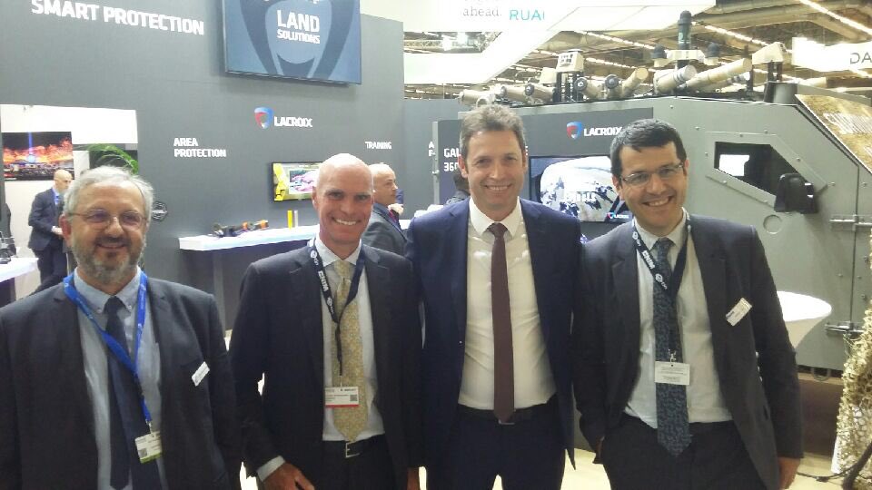 LACROIX_Defense's tweet photo. #Eurosatory2018 delighted to gather BizDev opportunities with Luc and Christian @CNIM_Group #Exensor & @BertinTechnolog for critical infrastructure protection solutions https://t.co/0YSagBXLCk