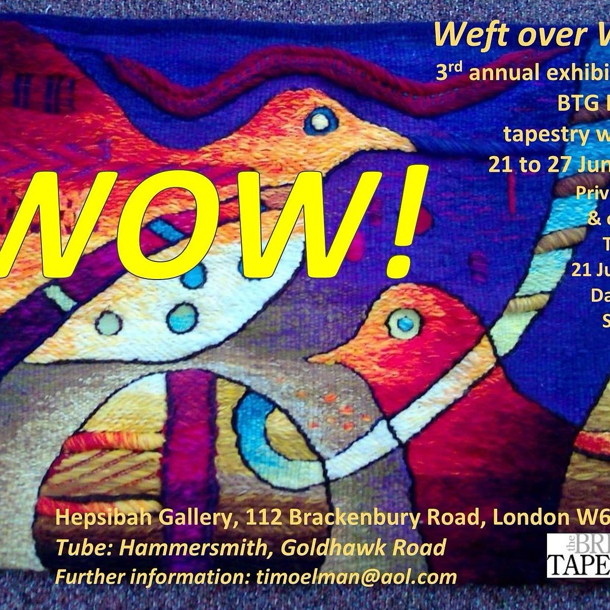 OverWarp's tweet image. Not long to go until the opening of our exhibition! #tapestry #tapestryart #contemporarytapestry #weaving #fibreart #fiberart
