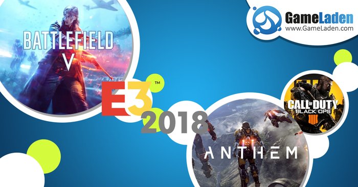 GameLaden's tweet photo. Die großen Pressenakündigungen der E3 sind vorbei 🎮 Wir haben für euch alle Neuankündigungen wie #Anthem oder #BattlefieldV auf unserer #E32018-Sonderseite zusammengestellt: https://t.co/Ebr56wYK96 https://t.co/48AJgTPvbn