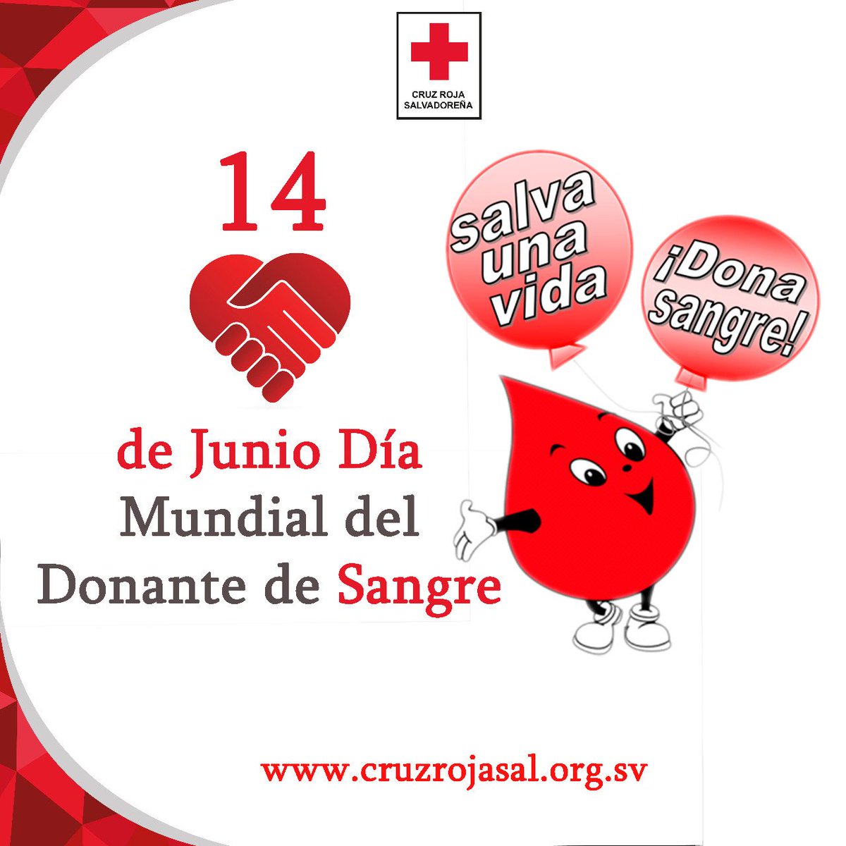CruzRojaSal's tweet photo. Cruz Roja Salvadoreña agradece a todos los donantes altruistas de sangre por ayudar a salvar vidas. ¡Feliz Día Mundial del Donante de Sangre! https://t.co/RukTe55To0
