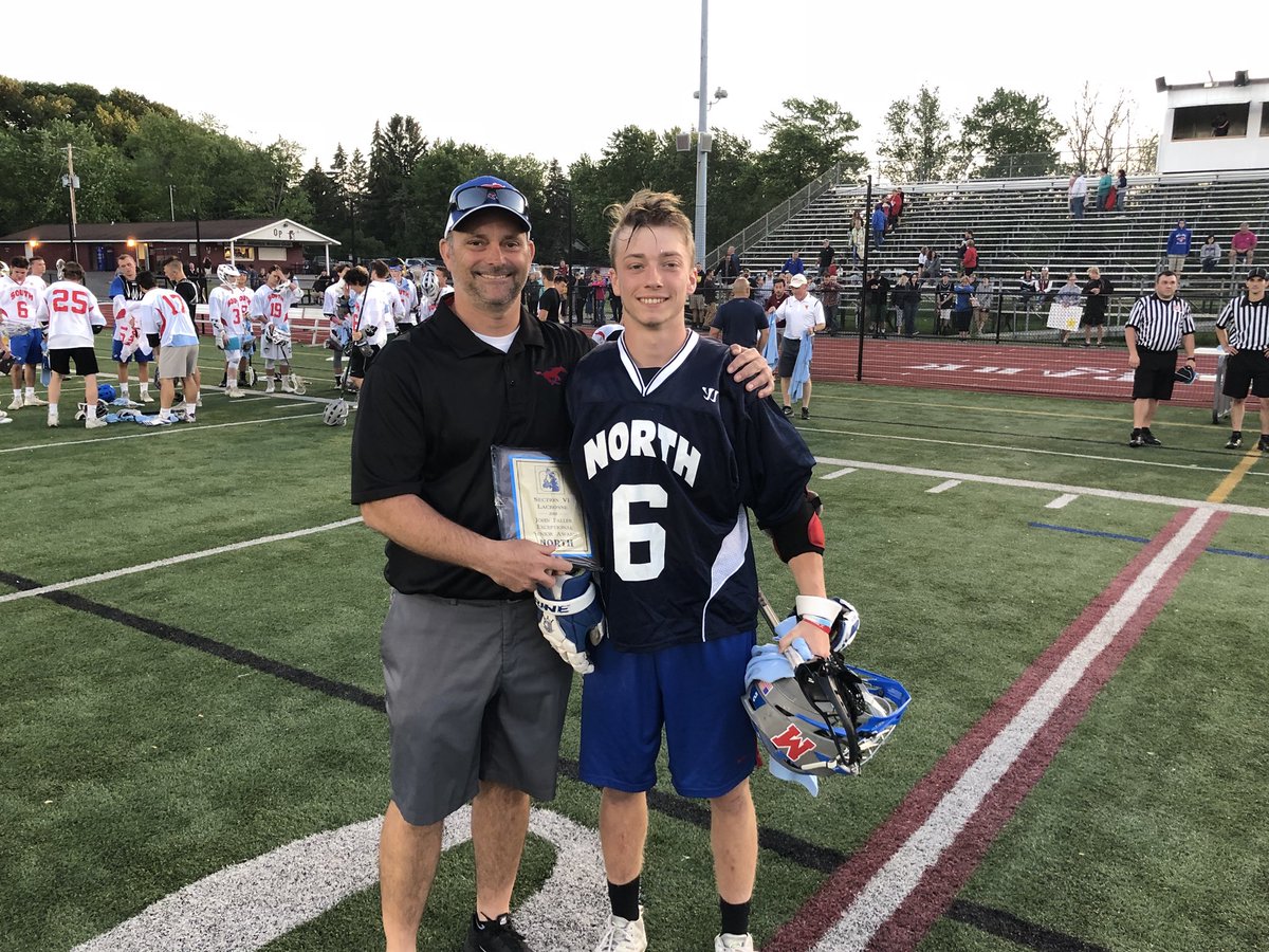 Coach Luthart and NORTH MVP Mason Lewis who changed the game by dominating the face off all night long! You won’t meet a classier gentleman than coach Luthart.