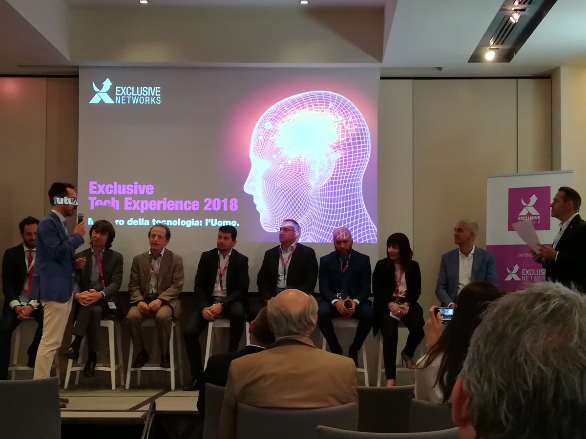 channelcity's tweet photo. Al Tech Experience 2018 di Exclusive Networks è il momento della tavola rotonda tra partner e vendor @EXN_IT #TechEXP2018 #TechExperience2018 https://t.co/F748Sedgxw