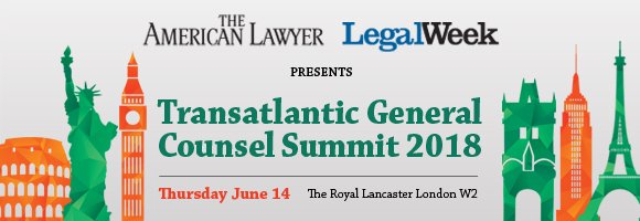 LegalWeekEvents's tweet photo. Transatlantic General Counsel Summit London 2018 - is off to a great! start. Was kicked off this morning by Andrew Garard, Group Legal Director of ITV #TransatlanticGC https://t.co/I0WzyN5PWA