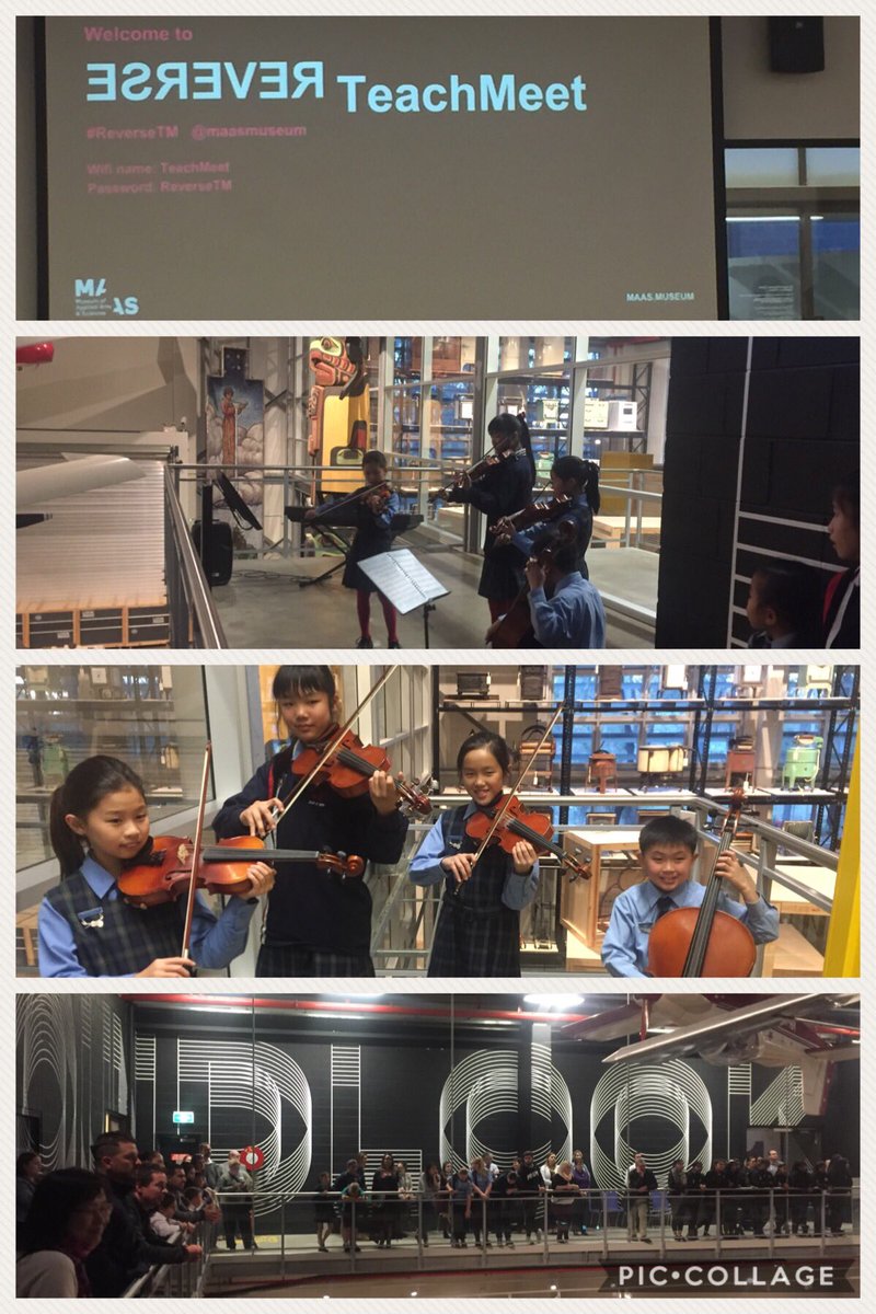 jowil8_jo's tweet photo. MurrayFarm Vivace String Ensemble performing and sharing their learning at the ReverseTeachMeet @maasmuseum #ReverseTM https://t.co/YcLUyvsAb1