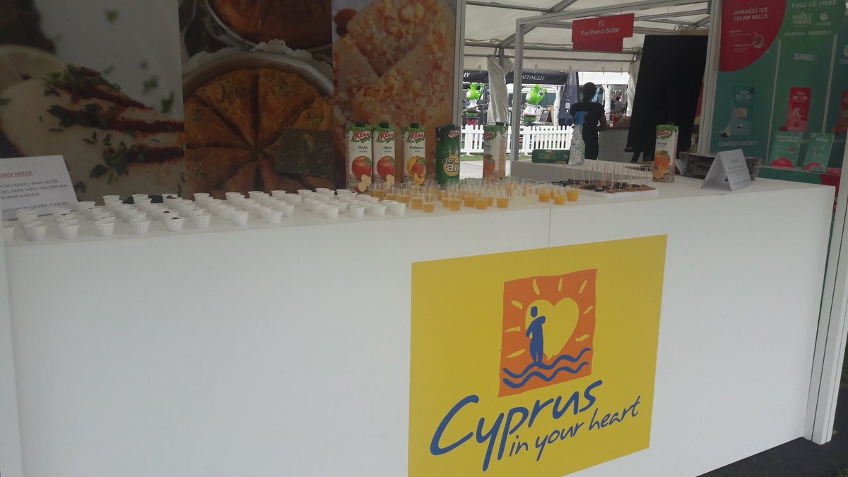 MErotokritou's tweet photo. #TasteOfLondon day2 @visitcyprus stand. Appetizers... 1000 #loukoumades on their way. #halloumi #lountza #juice #caramrlisednuts #honey #carobsyrup and even more. @CyprusTradeUK @CyprusInUK https://t.co/NCEh1OSFiJ