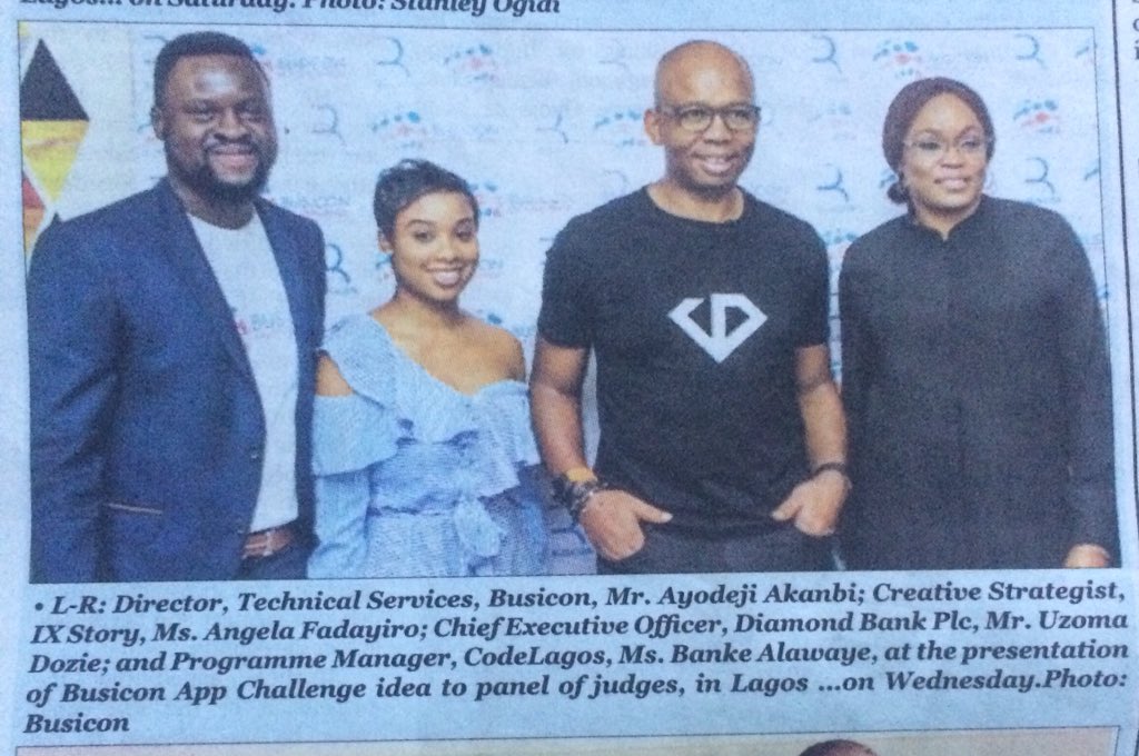 Busicongroupng's tweet photo. A quick throwback to the PRESENTATION day of the #busiconappchallenge from the PUNCH newspaper publication!!!
#busiconappchallenge
#busicon
#appchallenge
#app
#challenge
#innovations
#creatives
#blackexcellence
#entrepreneur
#pacesetter https://t.co/8a8Y5HJGWI