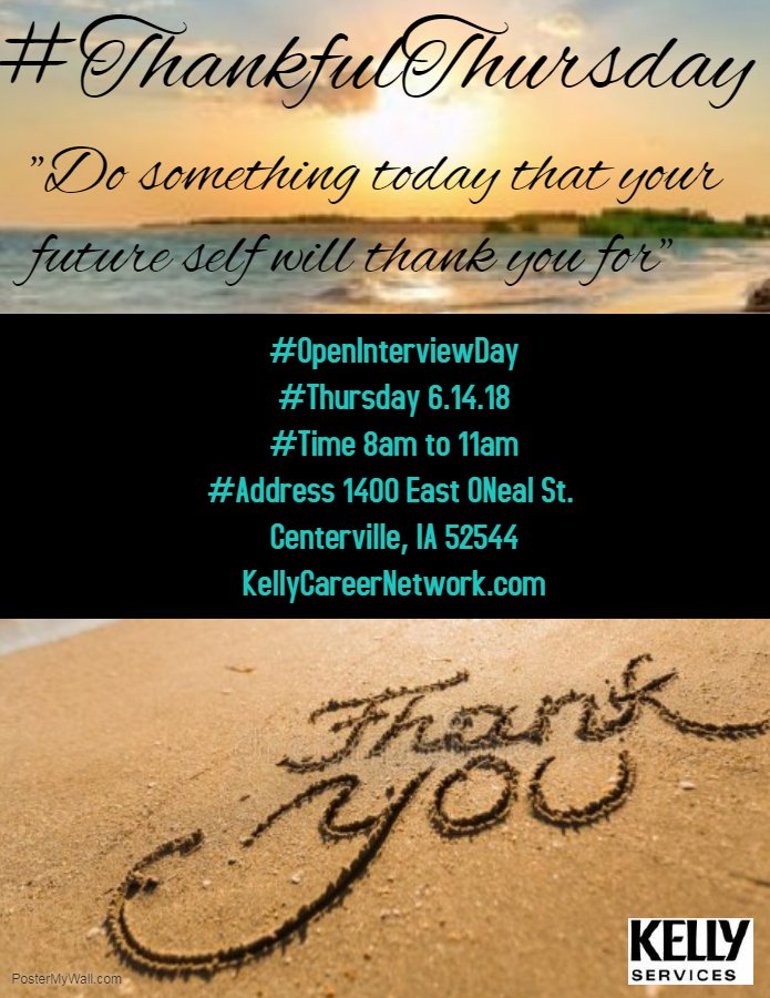 StarlaRecruiter's tweet photo. 🙏Hello #ThankfulThursday🙌 💚Kelly Services💚 is hosting Open Interviews from 🕗8am to 11am 🕚 be INTERVIEWED RIGHT ON THE SPOT! 🗓️Start as soon as June 19th!!  📢⏰Don't wait!! You'll THANK yourself later! Apply at https://t.co/mngjhGGJuH 💻 https://t.co/p1rd0PAmvi