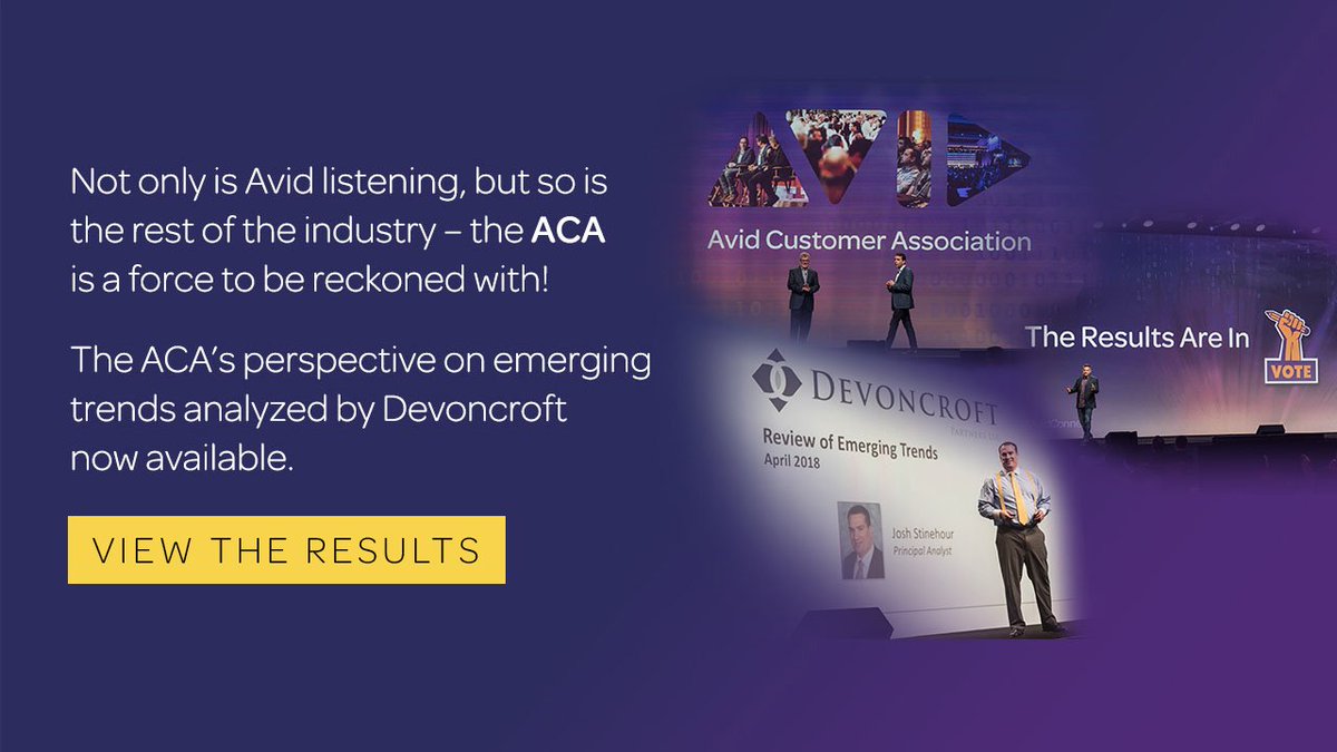 Avid's tweet photo. Check out the data that was collected by @Devoncroft, now published in the ACA Vote Report. This section included questions about media industry trends, projects, budgets, and emerging technologies.
VISIT ▶️ https://t.co/krMhuq7s16
#Avid #ACAVote #mediaindustry #trends https://t.co/h8gWaQ5Gd7