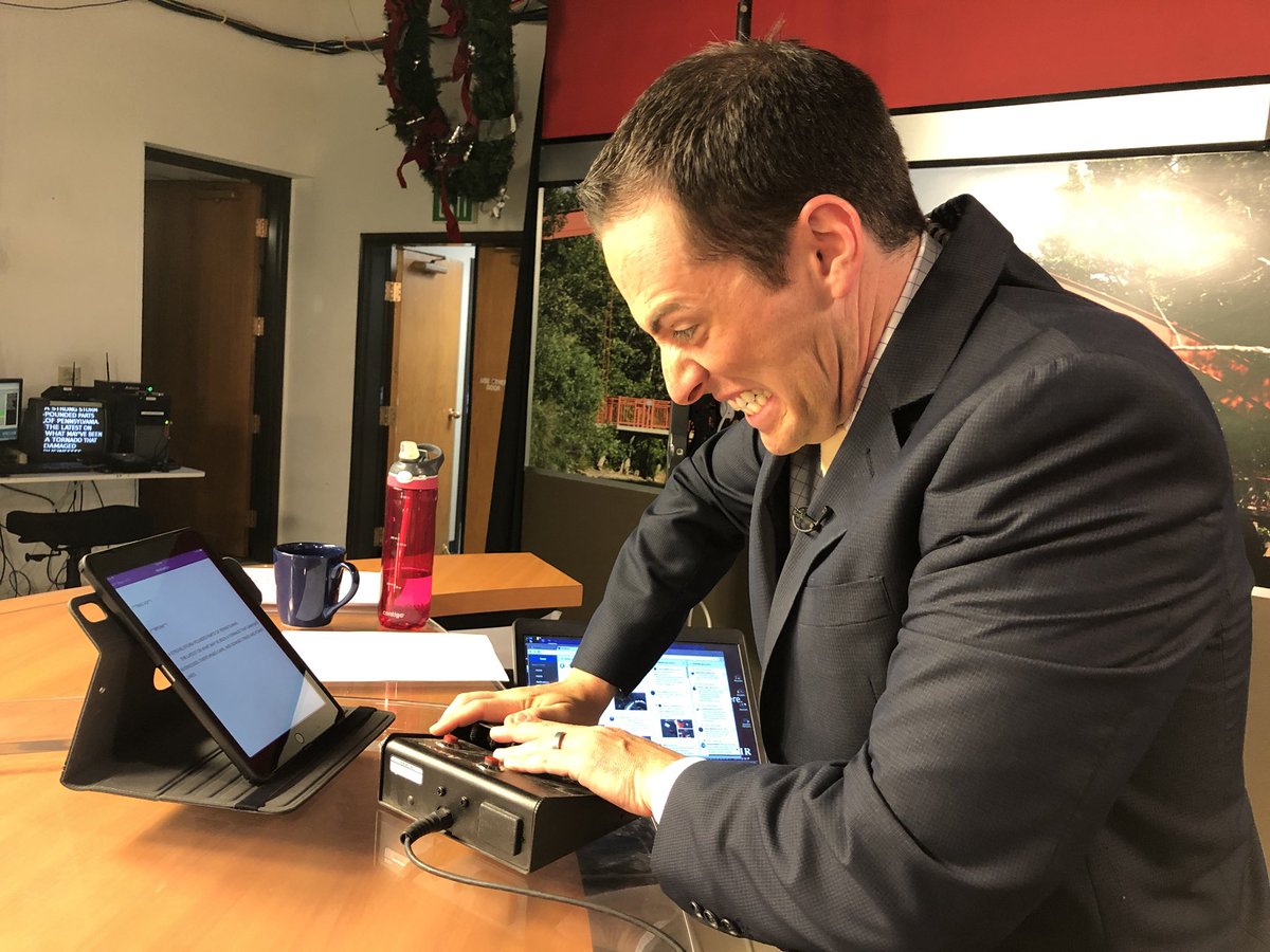 DeniHawkins_BOI's tweet image. #PrompterProblems Episode 2: “Using the backup foot pedal.”

Today, the foot pedal isn’t just backup. It’s the only option. Here’s a #behindthescenes look at how @BryanKBOI is using it. | @producerprobs @OHnewsroom