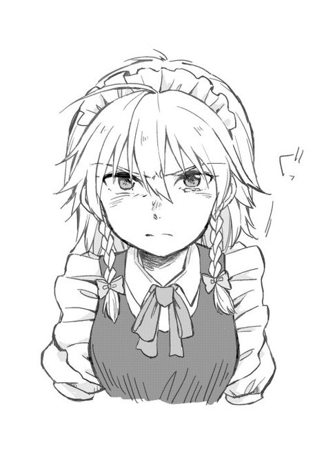 昔から、美鈴と喧嘩したり怒られたりして涙滲んでくると目を見張って絶対にそらさず睨んでくる咲夜さん(負けず嫌い)。それに弱い美鈴(甘い)。 