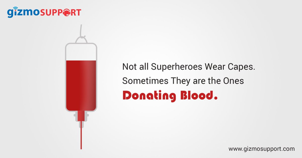GizmoSupport's tweet photo. Not all Superheroes Wear Capes. Sometimes They are the Ones Donating Blood.
#WorldBloodDonorDay https://t.co/nHC5Fpun12