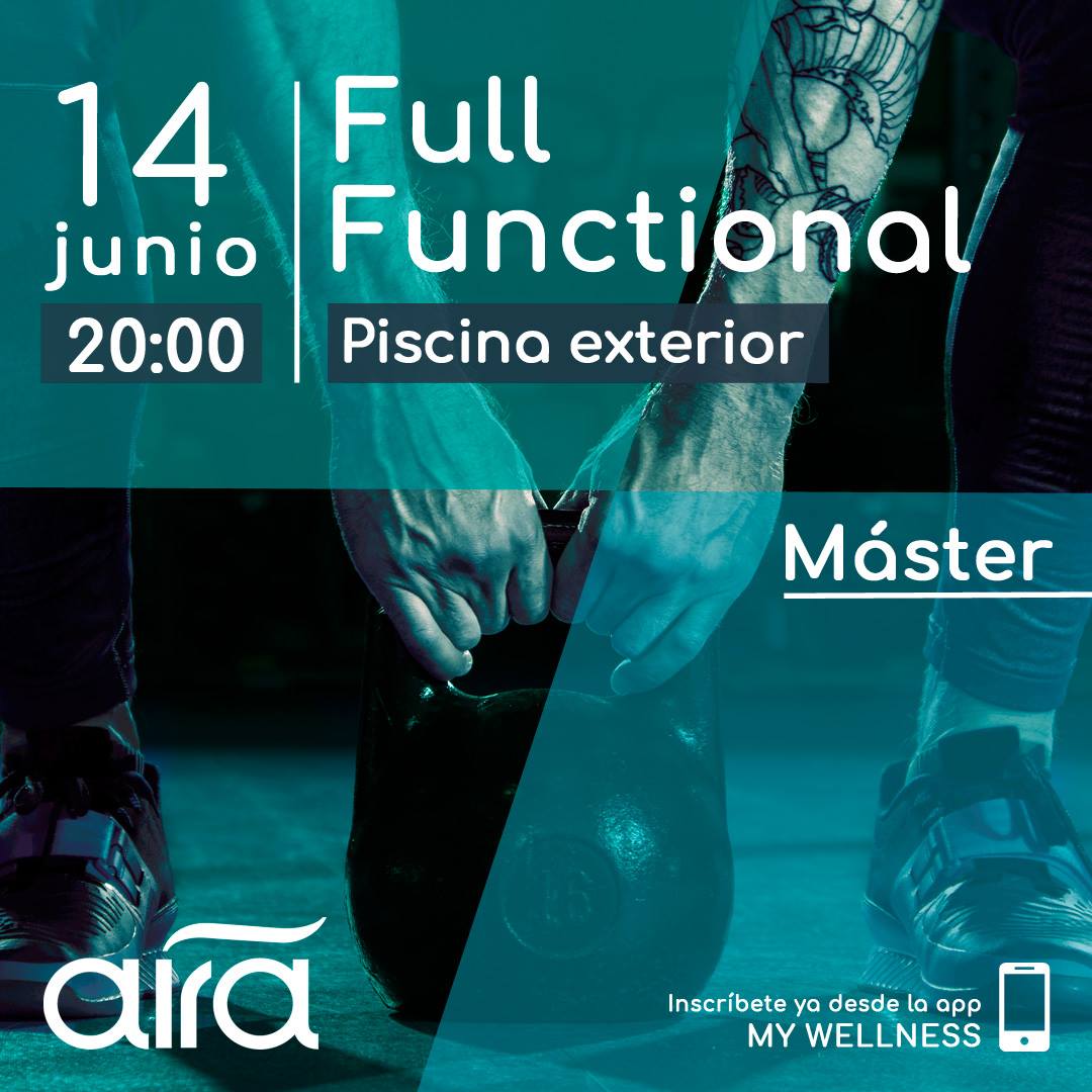FULL FUNCTIONAL | Tomen buena nota 📝 porque mañana tenemos una máster muy top!
 Mix explosivo! 💪🤸‍♂️🏋️‍♀️
‼️➡️ Importante no olvidarse del bañador, toalla, chanclas, zapatillas deportivas y gorro.
Plazas limitadas.
#fullfunctional #entrenamientofuncional #viveaira
