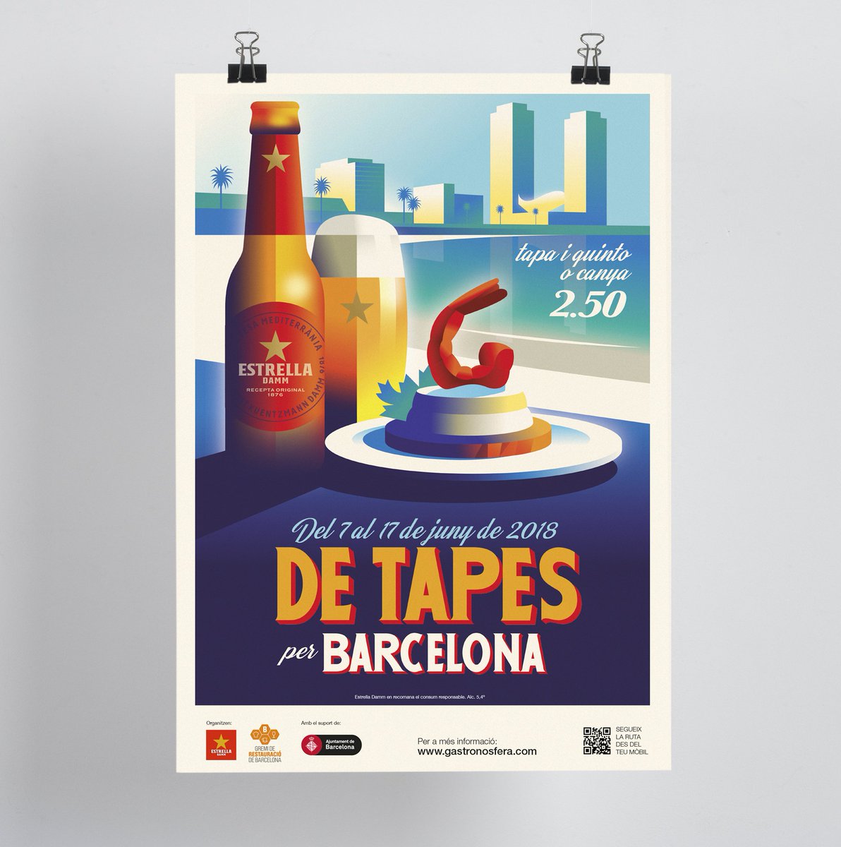 BLOCDstudio's tweet photo. 🍺 Until June 17 you can enjoy the route "De tapes per #Barcelona", by @EstrellaDammEs! To create the #poster of this edition we’ve collaborated with the illustrator Ricard Jorge.
#RutaDeTapes #EstrellaDamm #illustration https://t.co/MTXF3D61cn