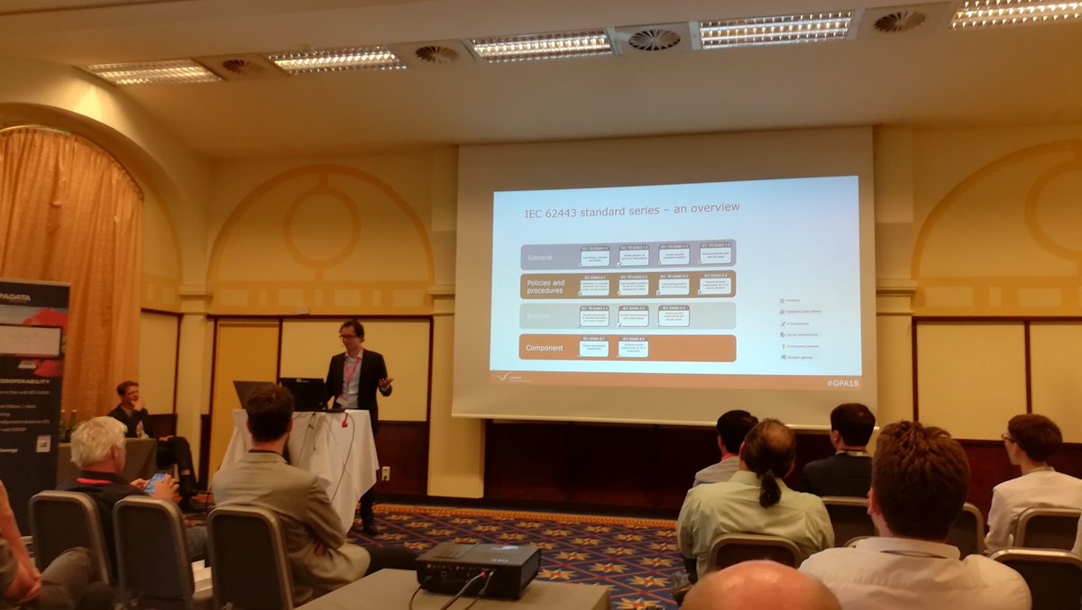 GiuseppeMenin's tweet photo. At #GPA18 hot topic by Mark Clemens: #Cybersecurity in critical infrastructures. #IEC62443 &amp; #zenon by @copadata #zenonrocks https://t.co/gdVMqQxOIf