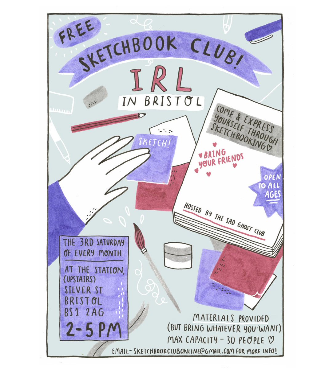 If you live in/around Bristol and need something to do THIS Saturday! ( JUNE 16th)- then come and SKETCH WITH US! We'll be at The Station from 2-5pm gettin' productive!✨
Bring your friends, bring your PENS <3
https://t.co/WgNOyl6cgr