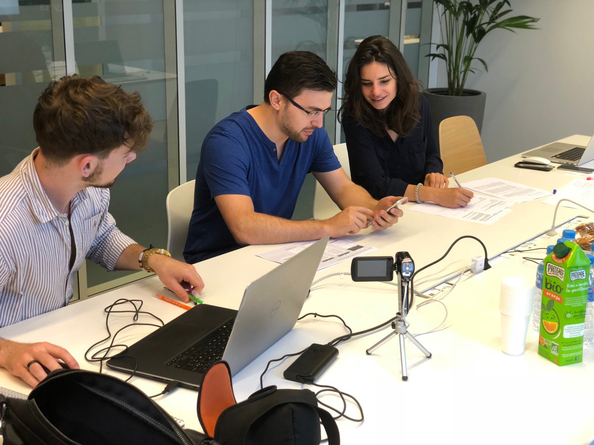 fabienratier's tweet photo. Une journée de tests U très enrichissante sur un parcours de réservation de billets :-) Merci et bravo @elisaforte0 @JulienLeprou #voyagevoyage #niji #nantes #design #designthinking #UXdesign https://t.co/9kpKKPLHSR