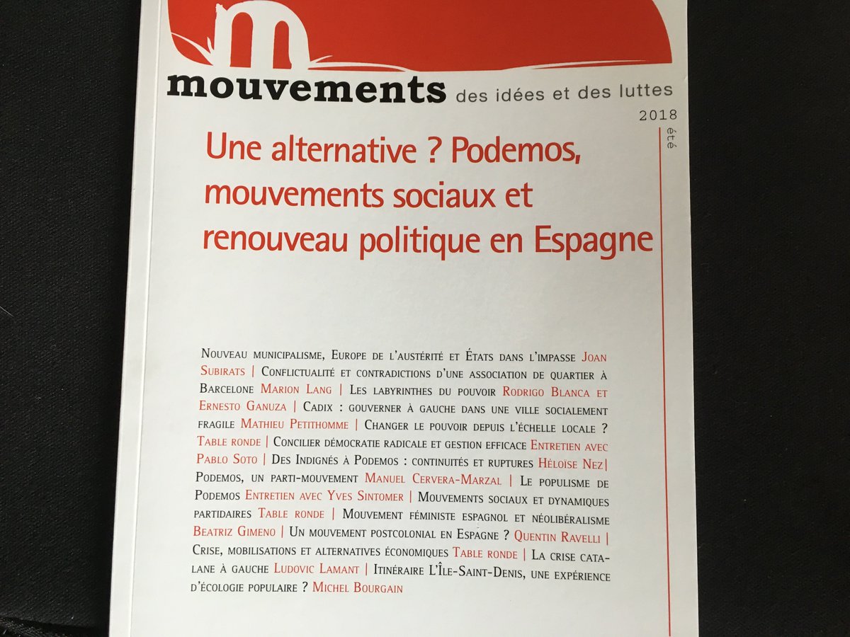 Changements politiques et luttes sociales en Espagne : le dernier numéro de <a href="/Revuemvts/">Revue Mouvements</a> nous change de l'extrême-droite italienne - avec des articles de <a href="/subirats9/">joan subirats</a> @langmarionlang <a href="/pabloMP2P/">Pablo Soto</a> Héloïse Nez @BeatrizGimeno1 Ludovic Lamant <a href="/Mediapart/">Mediapart</a> &amp; <a href="/quentin_ravelli/">Quentin Ravelli</a>