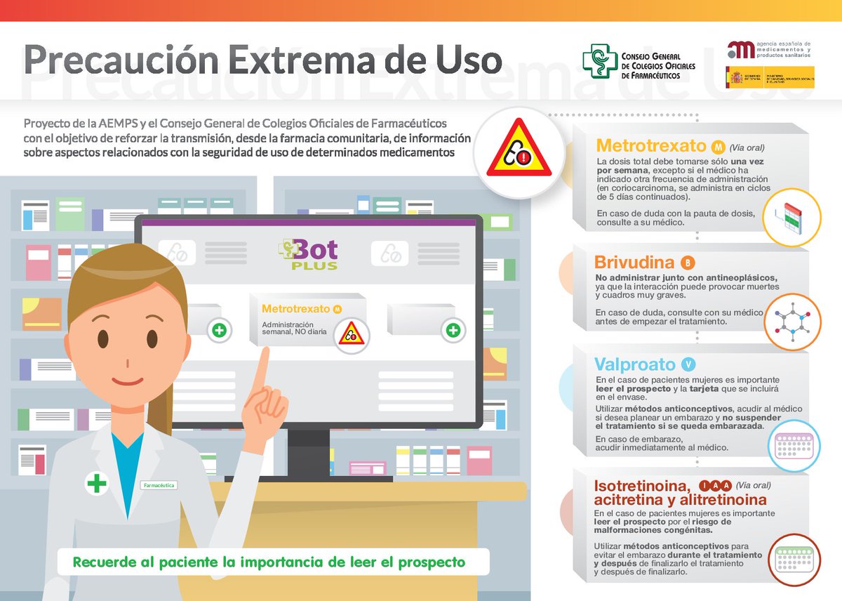COFLeon's tweet photo. Es fundamental consultar al #farmacéutico las pautas del uso adecuado de ciertos #medicamentos por las graves consecuencias que pueden desencadenar su mala toma. Programa de Precaución Extrema de Uso, proyecto de la #AEMPS y el #CONGRAL https://t.co/KgPaofyvNf