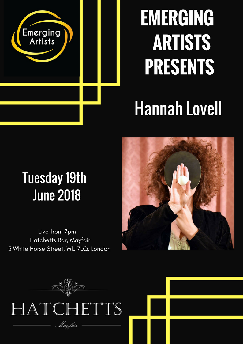 Act 1 announced!!! @HannahLovellmusic TUESDAY 19TH JUNE <a href="/hatchettslondon/">Hatchetts Mayfair</a> Mayfair from 7pm!