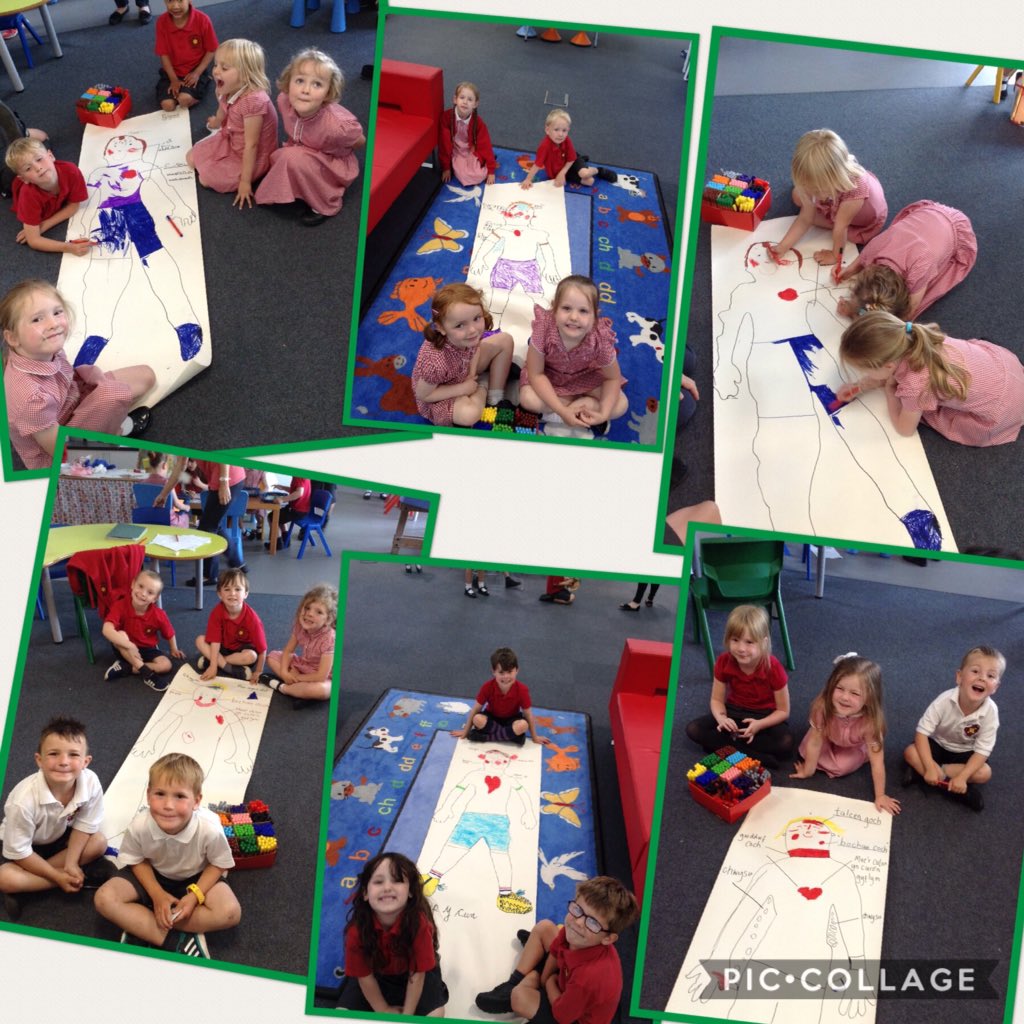 Dechrau ein thema newydd 'cadw'n iach' trwy ddysgu am y newidiadau sydd yn digwydd i'n corff wrth ymarfer/ starting our new theme 'keeping healthy' by learning about the changes that happen to our body when we exercise⚽️🏉🏃❤️
