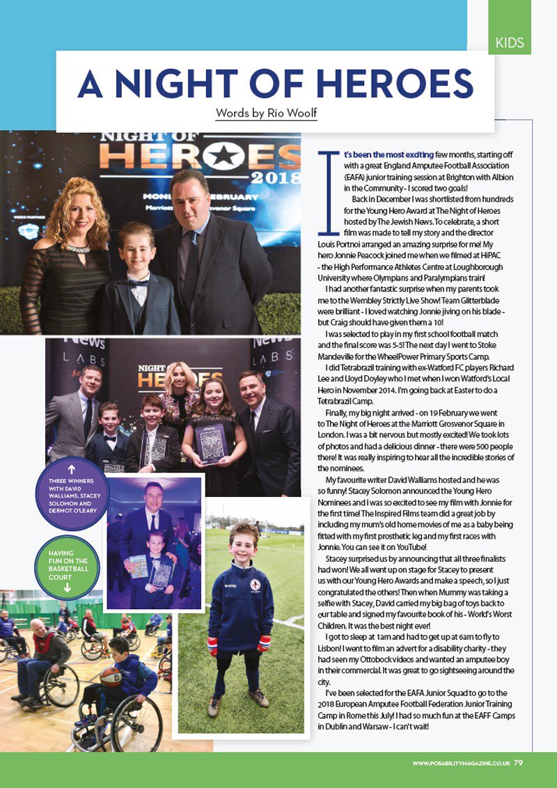 BladeBoyRio's tweet photo. #TBT Our #YoungHero #AwardWinner’s Apr/May #column @PosAbilityMag @JewishNewsUK @davidwalliams @StaceySolomon @radioleary @JonniePeacock @SCD_Live_Tour @inspiredfilms🏆😁#NightOfHeroes #Heroes #Awards #DavidWalliams #StaceySolomon #DermotOLeary #JonniePeacock #SCDLive #Posability https://t.co/4fO7dLKdN4