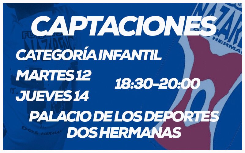 ¡Hoy seguimos con las jornadas de captación! 

A partir de las 17:00 horas, ¡te esperamos en el Palacio de Deportes de Dos Hermanas! 

👉 fsnazareno.es/semana-de-capt…