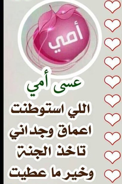 اللهمَّ
 اجعل أمي وأمهاتكم من الضاحكات الغارسات 
من ثمار جنتك الشاربات من حوض نبيك
 والمحظوظات بشفاعته 🌹