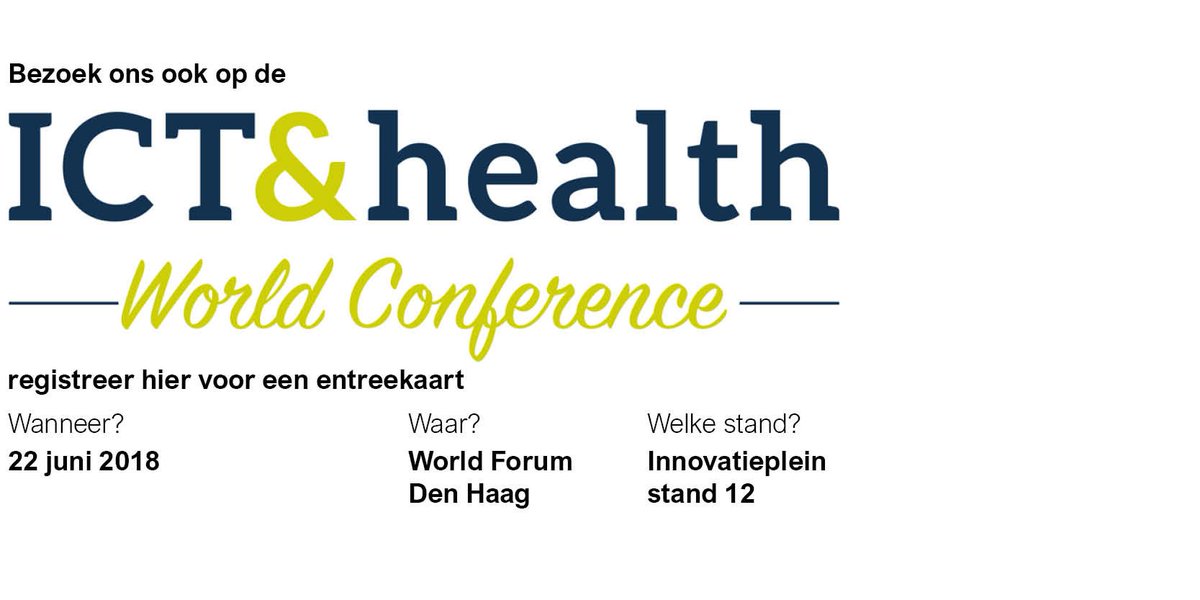 Heb je te maken met #Zorg &amp; #ICT? Schrijf je dan (gratis) in voor de World Conference volgende week via databadge.net/ihwc2018/reg/