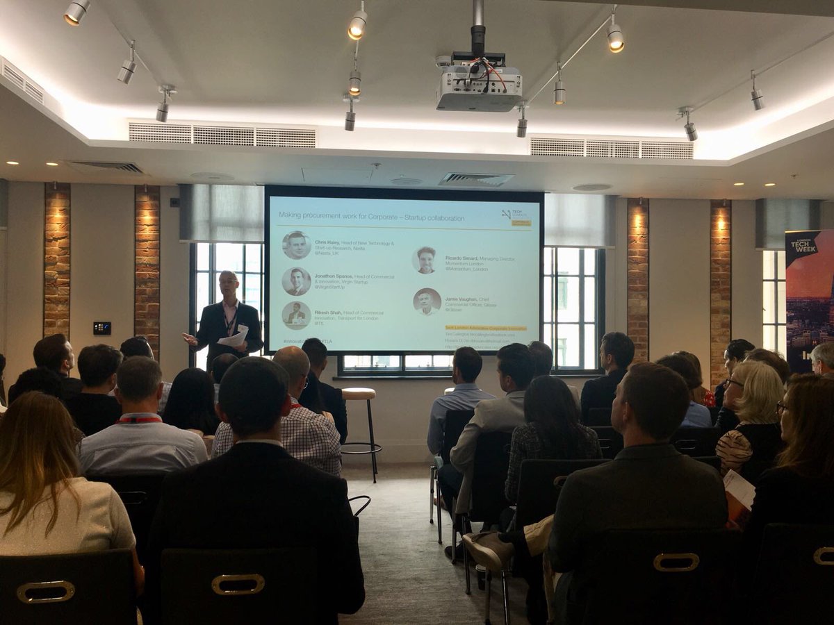 cdh1001's tweet photo. Thanks @Jonathonls, Rikesh Shah, @Jamie_glisser, and @RicardoSimard for an interesting discussion on procuring from startups. Lots more still to be done to reap benefits of collaboration between #CorpsAndStartups!

#TLA #LTW https://t.co/BXYm5AFVmG
