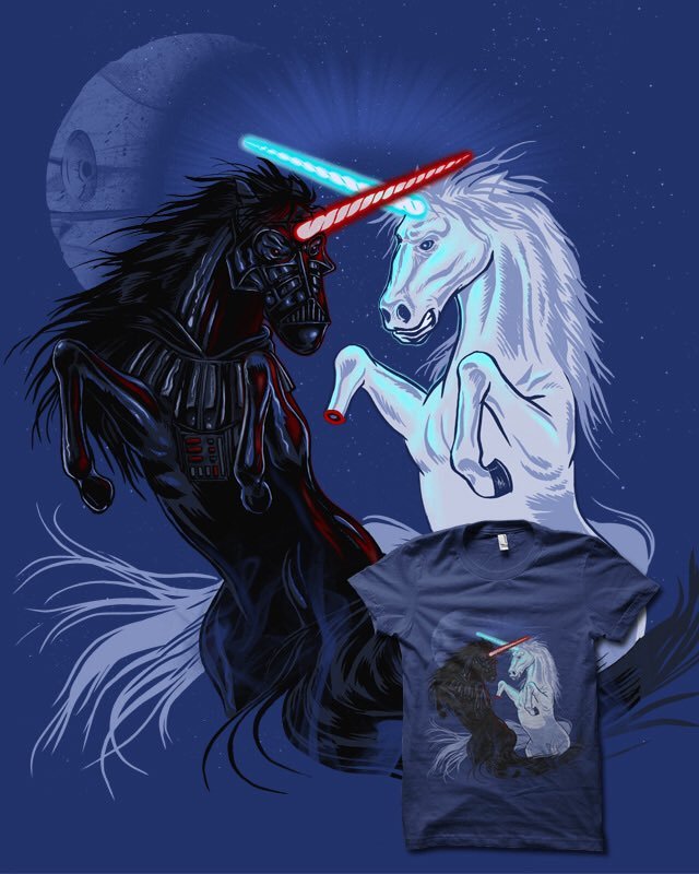 SkywalkerMemes's tweet photo. Unicorn lightsaber battle, your argument is invalid https://t.co/LAXdE4pPzL