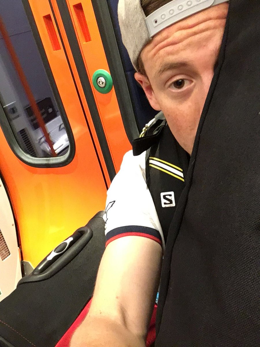 musgraveandrew's tweet photo. Attempting to get on an over-full train with skis, rollerskis &amp; enough stuff for 3 weeks away is always an interesting experience... https://t.co/VxDoI66lV8