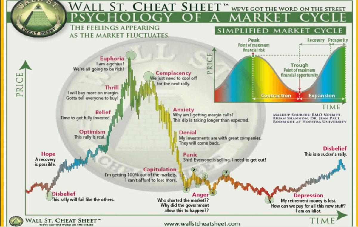 Bitcoin sentiment chart : I noticed there are a lot of similarities overall  with the cheat sheet (apart from the fact that (4) created a new low in the  cheat sheet, but