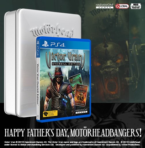 WiredP's tweet photo. To celebrate #fathersday2018, we're giving you the chance to #WIN this #Motorhead Collector's Edition of co-op ARPG #VictorVran on PS4! 

WARNING: Only suitable for the most Rock and Roll Dads!

To enter simply Follow &amp; RT! 

T&amp;Cs apply. UK only. 16+. Closes at 23:59 on 17.06.18 https://t.co/YZFQFLvevR