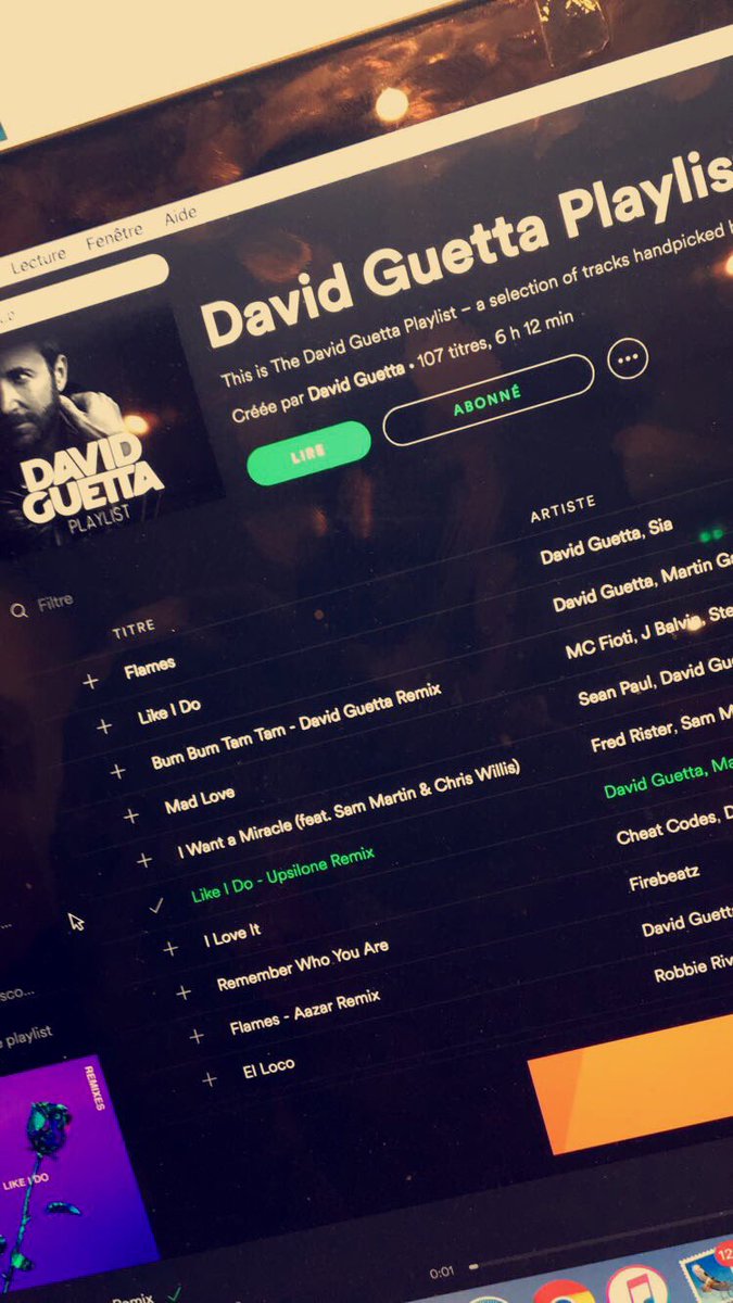 mrupsilone's tweet photo. My @davidguetta @MartinGarrix @MusicByBrooks remix feature on david’ Spotify playlist too https://t.co/9D88lK0mQ5