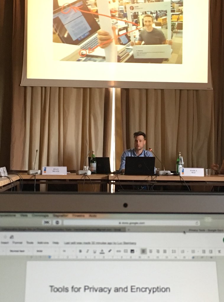 fmarchese_uk's tweet photo. .@earnest_m on #privacy and #encryption in #journalism: have we been tracked? really useful stuff, thanks @CmpfEui! #passwords #data #surveillance #CMPF18 https://t.co/vtLm7f5r15