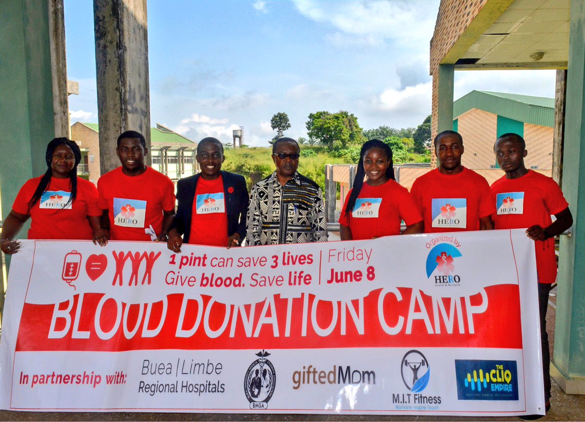 HeroCameroon's tweet photo. Special thanks go to the South West Regional delegate of public health, Dr Mbome Njie Victor who presided over this event.
#HEROCameroon
#MITFitness
#WorldBloodDonorDay
#SAVE3LIVES https://t.co/ZxiYOpvfDA