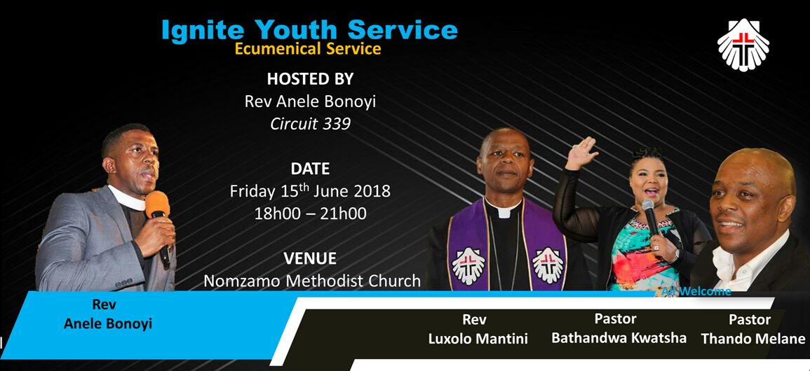 WesleyGuildSA's tweet photo. Ignite Youth Service late tomorrow in Mdantsane, East London. 
#EcumenicalService
#YouthMonth18 https://t.co/ytnFSKeeVD