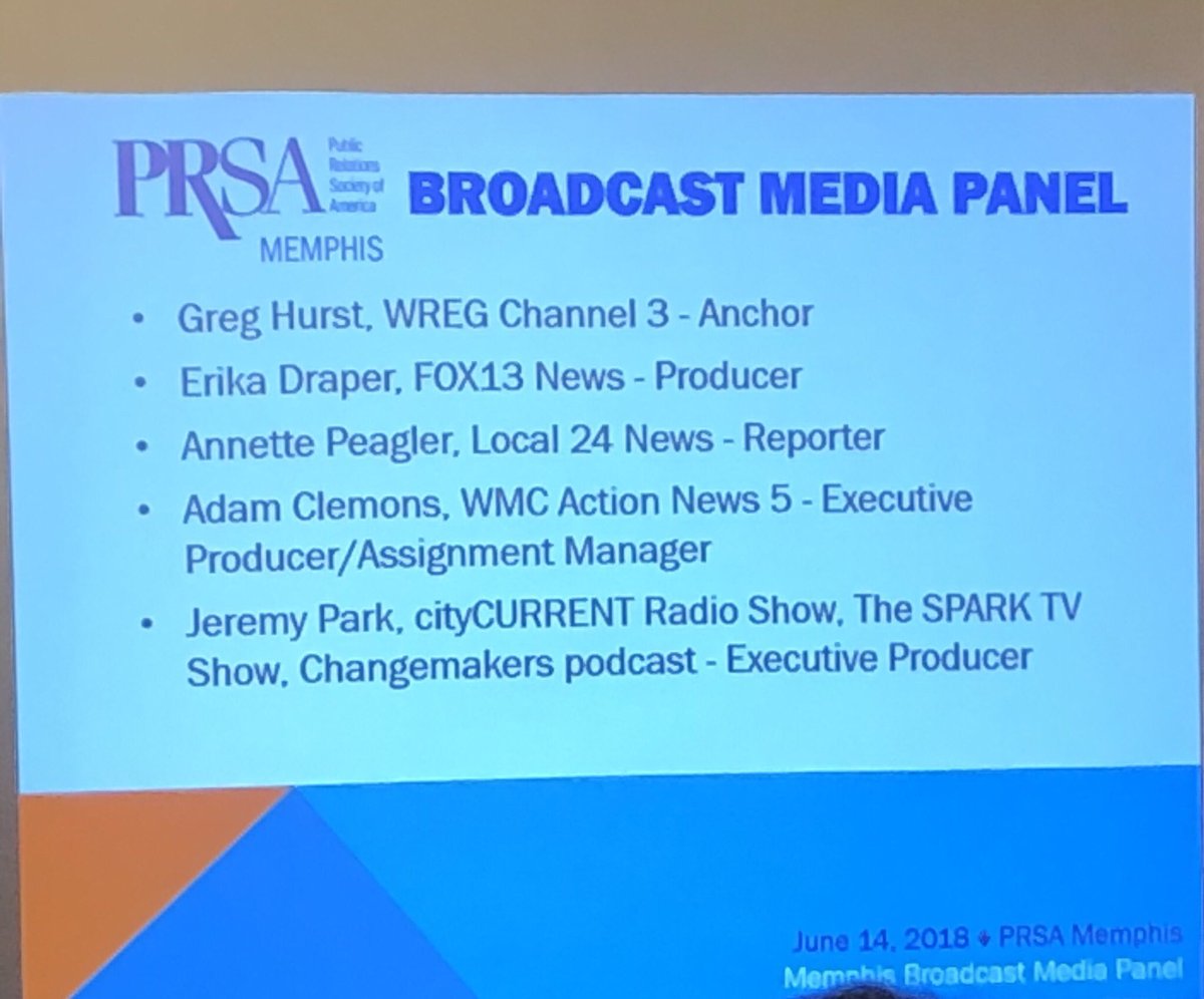 ValeriePRQueen's tweet photo. @PRSAMem Broadcast Media Panel sharing their insights! Great job panelists! @jeremycpark @GregHurstWREG #local24 #fox13 #wmctv5 #wreg3 #citycurrent https://t.co/EbTy4L7mfP