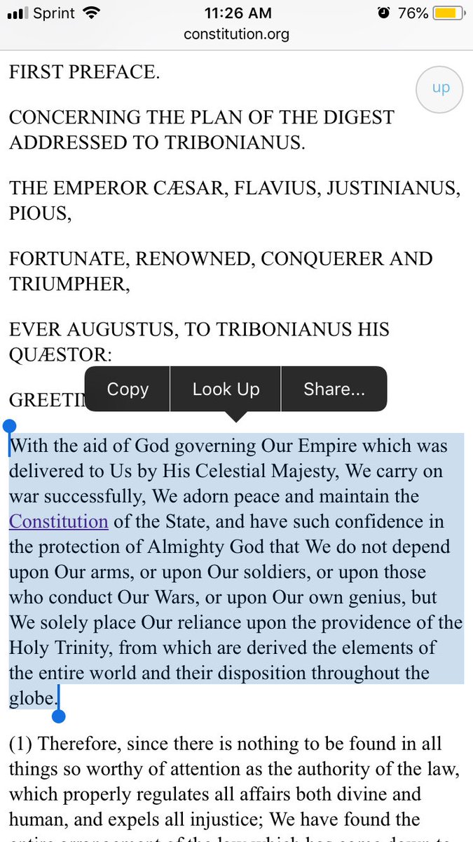 TheGeollyGent's tweet photo. Dear America,
This is how a Christian country understands itself, in case you were wondering. Also, they have an emperor. Just saying. #JustinianCode https://t.co/1KhzHK6Llv