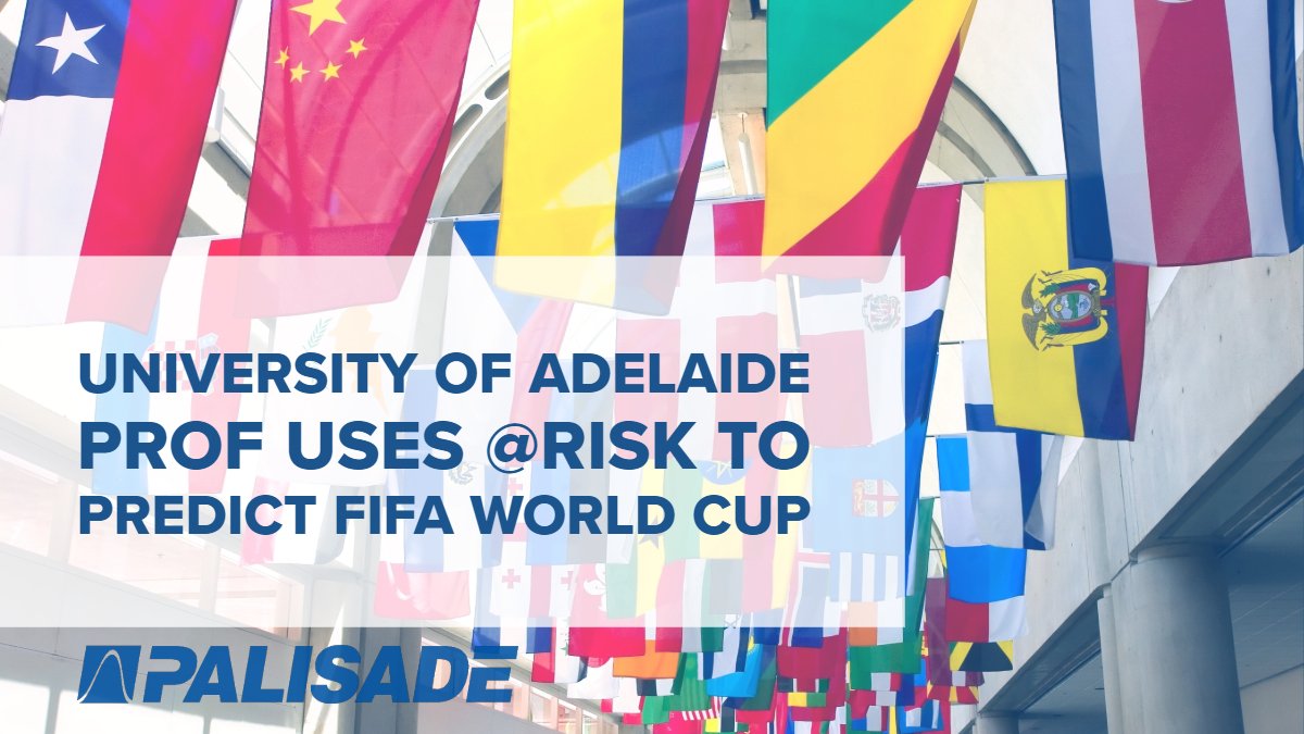 _atRISK's tweet photo. Palisade's @ RISK used by University of Adelaide Prof to Model FIFA World Cup Outcomes https://t.co/DmR1OAqmO9 
#riskmanagement #risk #palisade #Statistical #prediction #simulation #montecarlo #FIFA #FIFAWorldCup #decisiontools #futbol #soccer #WorldCup https://t.co/an4V5cAQf2