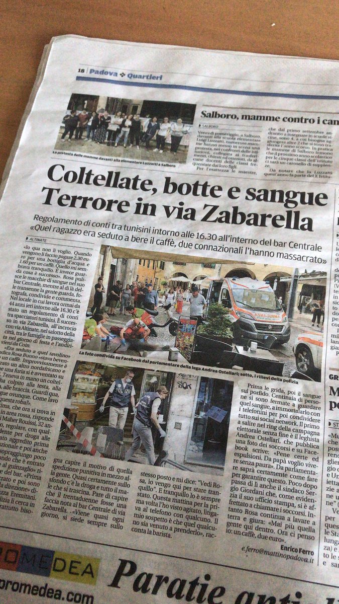 GiFasolo's tweet photo. Quando finisci sul giornale #suem118 @croceverdepd https://t.co/i3TBeLjWEH